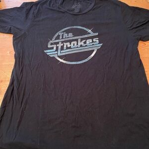 The Strokes Band Classic Logo Short Sleeve Cotton Black T-Shirt Unisex Size XL